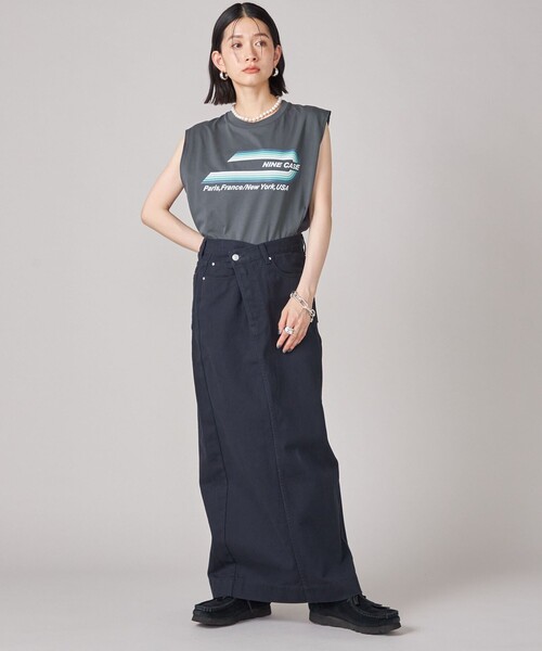 SHIPS(シップス)の「SHIPS NINE CASE:ロゴ ノースリーブ TEE(Tシャツ/カットソー・レディース・ダークグレー/オレンジ・ONE SIZE)」の7枚目の写真