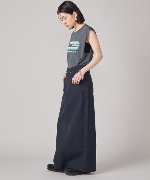 SHIPS(シップス)の「SHIPS NINE CASE:ロゴ ノースリーブ TEE(Tシャツ/カットソー・レディース・ダークグレー/オレンジ・ONE SIZE)」の8枚目の写真
