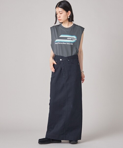 SHIPS(シップス)の「SHIPS NINE CASE:ロゴ ノースリーブ TEE(Tシャツ/カットソー・レディース・ダークグレー/オレンジ・ONE SIZE)」の12枚目の写真