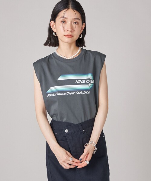 SHIPS(シップス)の「SHIPS NINE CASE:ロゴ ノースリーブ TEE(Tシャツ/カットソー・レディース・ダークグレー/オレンジ・ONE SIZE)」の16枚目の写真