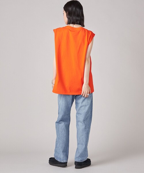 SHIPS(シップス)の「SHIPS NINE CASE:ロゴ ノースリーブ TEE(Tシャツ/カットソー・レディース・ダークグレー/オレンジ・ONE SIZE)」の19枚目の写真