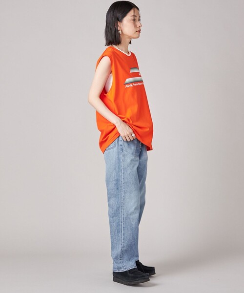 SHIPS(シップス)の「SHIPS NINE CASE:ロゴ ノースリーブ TEE(Tシャツ/カットソー・レディース・ダークグレー/オレンジ・ONE SIZE)」の20枚目の写真