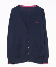 [古着]Burberry Black Label フルジップニットジャケット BURBERRY BLACK LABEL バーバリーブラックレーベル リブボーダー