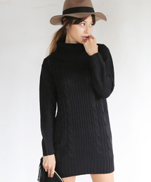 Luz Llena (philter) | オフタートルケーブル編ニットチュニック/ワンピース(ワンピース)