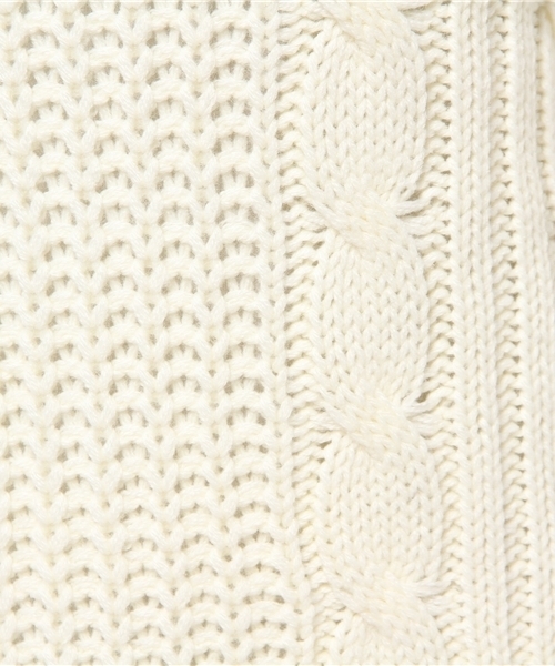 Luz Llena (philter)（ラズレナ　フィルター）の「オフタートルケーブル編ニットチュニック/ワンピース（ワンピース・レディース・オフホワイト/ブラック/グレー/ベージュ/ピンク・MEDIUM/LARGE）」の8枚目の写真