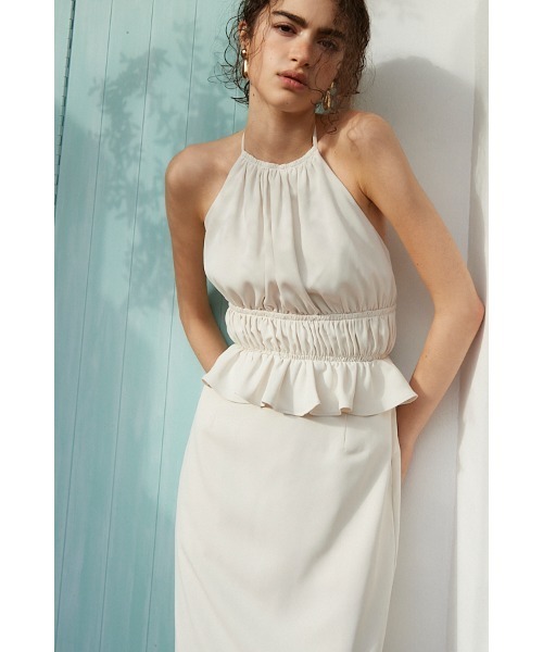Estella.K(エステラケー)の「Avina Dress ホルターWバックストラップドレス(ワンピース・レディース・ブラック/アイボリー/ライトブルー・FREE)」の7枚目の写真