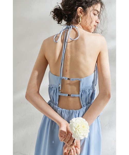 Estella.K(エステラケー)の「Avina Dress ホルターWバックストラップドレス(ワンピース・レディース・ブラック/アイボリー/ライトブルー・FREE)」の20枚目の写真