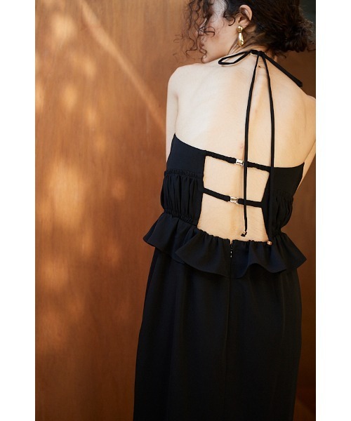 Estella.K(エステラケー)の「Avina Dress ホルターWバックストラップドレス(ワンピース・レディース・ブラック/アイボリー/ライトブルー・FREE)」の13枚目の写真