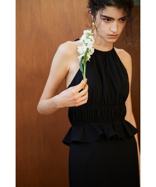 Estella.K(エステラケー)の「Avina Dress ホルターWバックストラップドレス(ワンピース・レディース・ブラック/アイボリー/ライトブルー・FREE)」の12枚目の写真