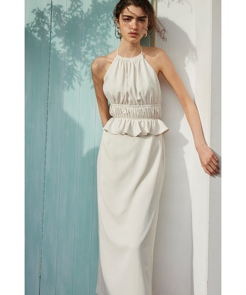 Estella.K(エステラケー)の「Avina Dress ホルターWバックストラップドレス(ワンピース・レディース・ブラック/アイボリー/ライトブルー・FREE)」の4枚目の写真