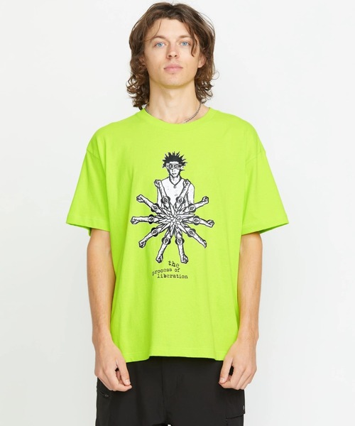 VolcomボルコムTシャツ VOLCOM ボルコム Tシャツ 半袖 ブラック メンズ Curious Cat T