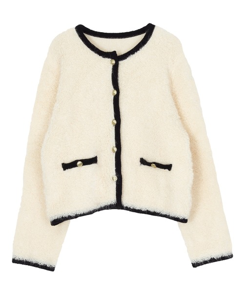 titivate（ティティベイト）の「プチループゴールド釦ニットカーディガン（カーディガン/ボレロ・レディース・ブルー系その他/レッド/ホワイト系その他/ブラック/マルチ・S/M/L）」の19枚目の写真