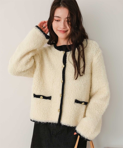 titivate（ティティベイト）の「プチループゴールド釦ニットカーディガン（カーディガン/ボレロ・レディース・ブルー系その他/レッド/ホワイト系その他/ブラック/マルチ・S/M/L）」の15枚目の写真