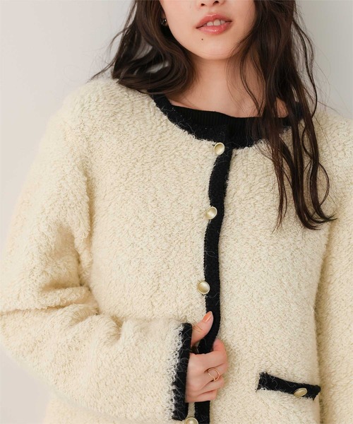 titivate（ティティベイト）の「プチループゴールド釦ニットカーディガン（カーディガン/ボレロ・レディース・ブルー系その他/レッド/ホワイト系その他/ブラック/マルチ・S/M/L）」の17枚目の写真