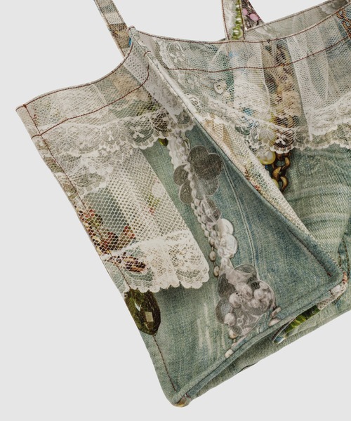 Acne Studios（アクネストゥディオズ）の「FN-UX-BAGS000204（トートバッグ・メンズ・ホワイト×グリーン・ONE SIZE）」の6枚目の写真