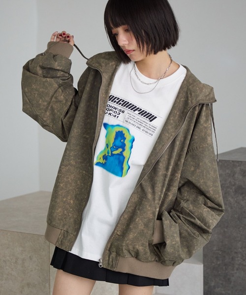 PBLIM（ページボーイリム）の「《UNISEX》アソートフードブルゾン（ブルゾン・レディース・レオパード/グリーン系その他・MEDIUM/LARGE）」の3枚目の写真