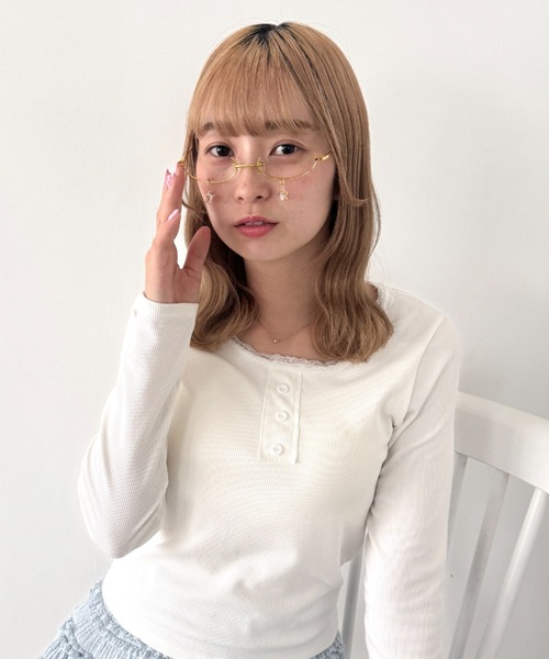 Loueme(ルエム)の「スターティアーズアンダーリムメガネ/レンズレスメガネ(メガネ・レディース・シルバー/ゴールド・FREE)」の10枚目の写真
