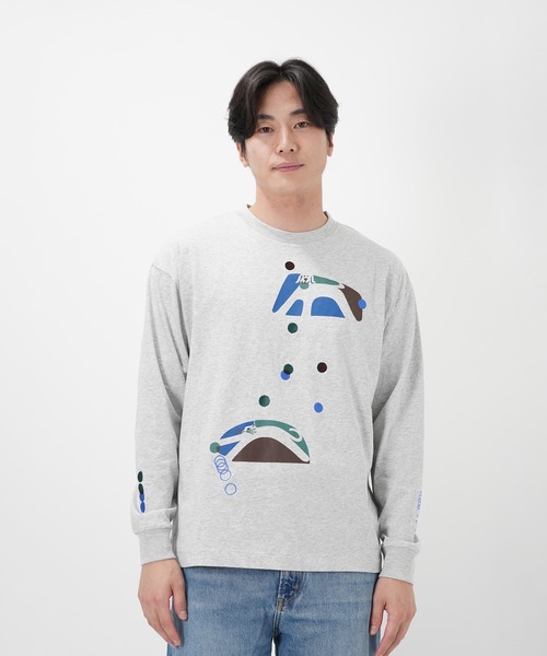 Common Noun(コモン ナウン)の「“CAT”&“DOG” Hiroki Nishiyama 天竺ロンT(Tシャツ/カットソー・レディース・グレー/ホワイト・M/L/XL)」の2枚目の写真
