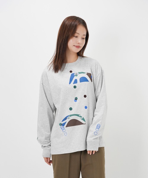 Common Noun(コモン ナウン)の「“CAT”&“DOG” Hiroki Nishiyama 天竺ロンT(Tシャツ/カットソー・レディース・グレー/ホワイト・M/L/XL)」の12枚目の写真