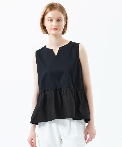 MACKINTOSH PHILOSOPHY(マッキントッシュ フィロソフィー)の「ノースリーブペプラムブラウス(シャツ/ブラウス・レディース・オフホワイト/ブラック・36/38)」の2枚目の写真