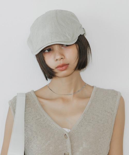 BLANK　（ブランク）の「American casual hunting cap / アメカジ ハンチングキャップ（ハンチング/ベレー帽・レディース・ホワイト/ブラウン/グレー・FREE）」の2枚目の写真
