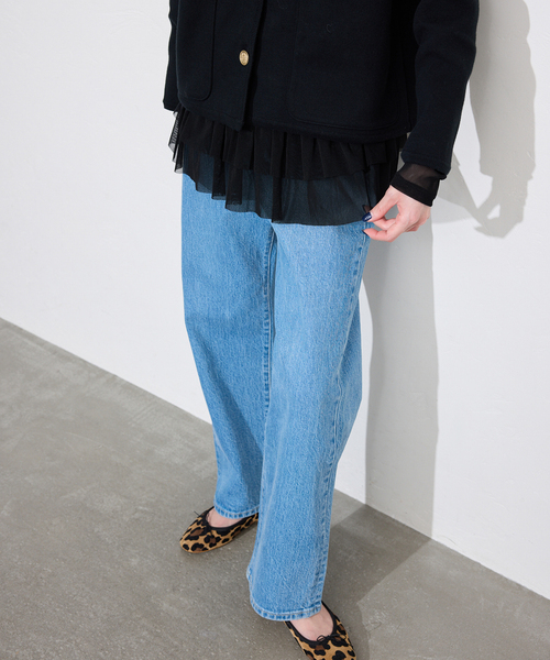 SLOBE IENA（スローブイエナ）の「ヘムラッフルチュールプルオーバー（Tシャツ/カットソー・レディース・ブラック/ベージュ・FREE）」の8枚目の写真
