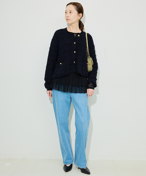 SLOBE IENA（スローブイエナ）の「ヘムラッフルチュールプルオーバー（Tシャツ/カットソー・レディース・ブラック/ベージュ・FREE）」の14枚目の写真