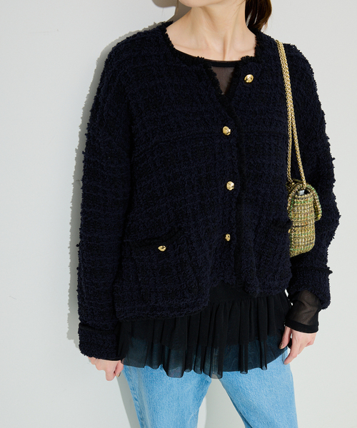 SLOBE IENA（スローブイエナ）の「ヘムラッフルチュールプルオーバー（Tシャツ/カットソー・レディース・ブラック/ベージュ・FREE）」の18枚目の写真