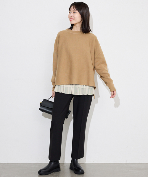 SLOBE IENA（スローブイエナ）の「ヘムラッフルチュールプルオーバー（Tシャツ/カットソー・レディース・ブラック/ベージュ・FREE）」の21枚目の写真