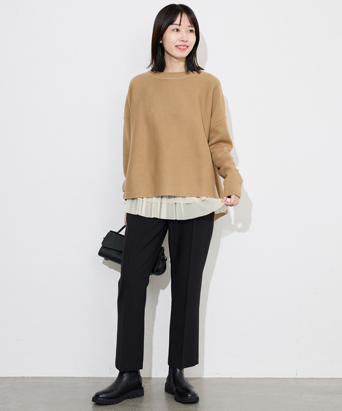SLOBE IENA（スローブイエナ）の「ヘムラッフルチュールプルオーバー（Tシャツ/カットソー・レディース・ブラック/ベージュ・FREE）」の22枚目の写真