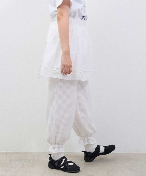 I am I in fact...（アイアムアイインファクト）の「●SATIN SOCCER ギンガム パンツ（その他パンツ・レディース・ホワイト/ブラック/その他・FREE）」の10枚目の写真