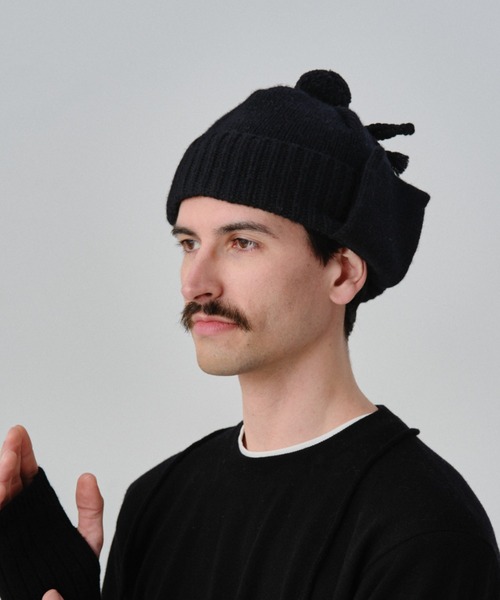 Nine Tailor(ナインテイラー)の「Nine Tailor Stalk Flap Watch (N-1318)(ニットキャップ/ビーニー・メンズ・ブラック/チャコールグレー・FREE)」の2枚目の写真
