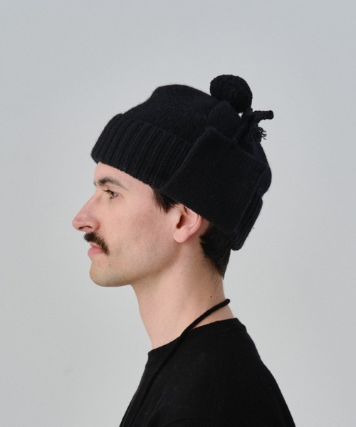 Nine Tailor(ナインテイラー)の「Nine Tailor Stalk Flap Watch (N-1318)(ニットキャップ/ビーニー・メンズ・ブラック/チャコールグレー・FREE)」の3枚目の写真