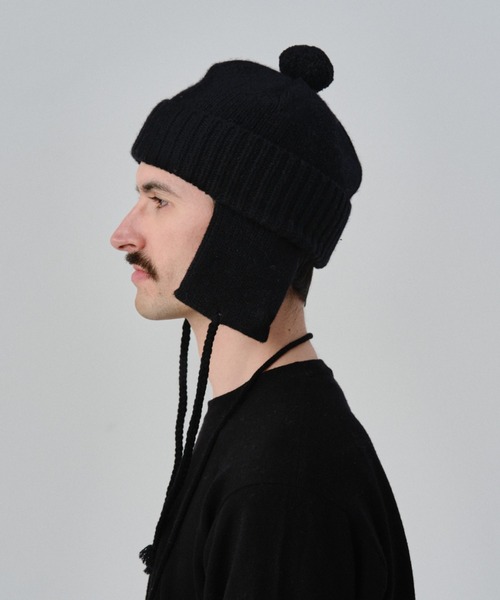 Nine Tailor(ナインテイラー)の「Nine Tailor Stalk Flap Watch (N-1318)(ニットキャップ/ビーニー・メンズ・ブラック/チャコールグレー・FREE)」の4枚目の写真