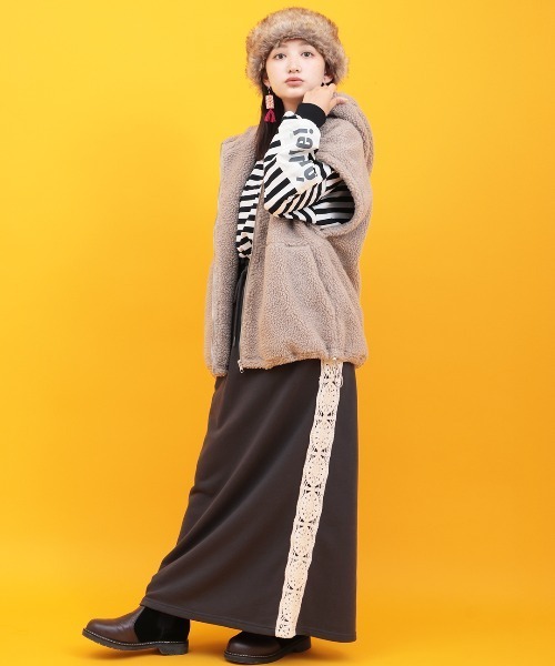 チチカカ（チチカカ）の「ボアジップフードベスト（その他アウター・レディース・カラフル/その他1/ベージュ・FREE）」の4枚目の写真