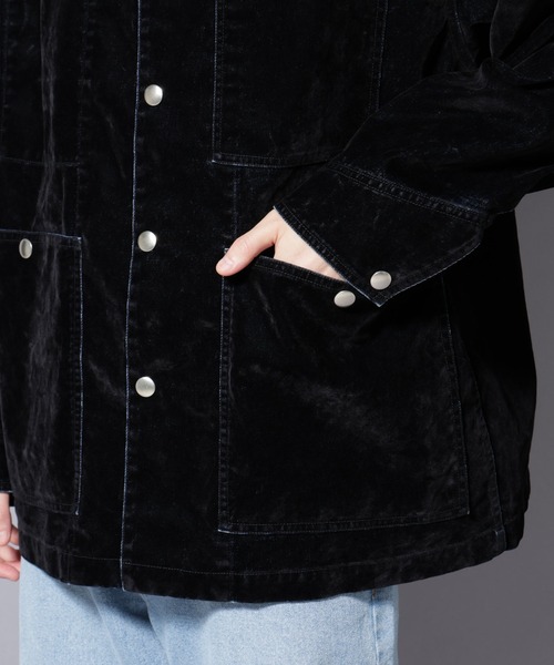 NANO universe(ナノユニバース)の「フロッキーデニム オーバージャケット(デニムジャケット・メンズ・ブラック/ブラウン・M/L)」の22枚目の写真