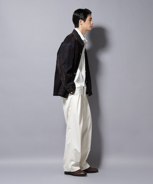 NANO universe(ナノユニバース)の「フロッキーデニム オーバージャケット(デニムジャケット・メンズ・ブラック/ブラウン・M/L)」の8枚目の写真