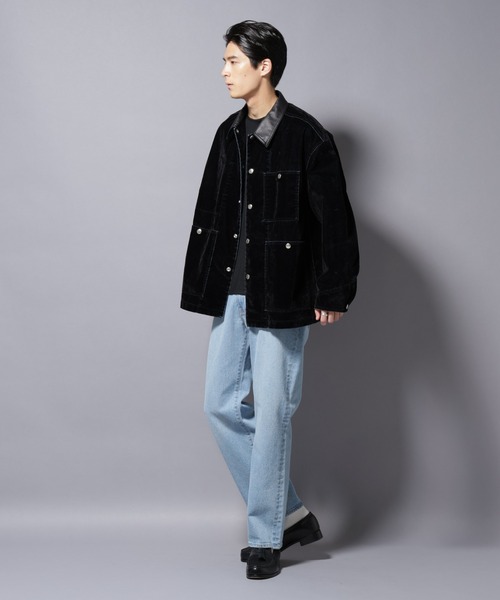 NANO universe(ナノユニバース)の「フロッキーデニム オーバージャケット(デニムジャケット・メンズ・ブラック/ブラウン・M/L)」の15枚目の写真