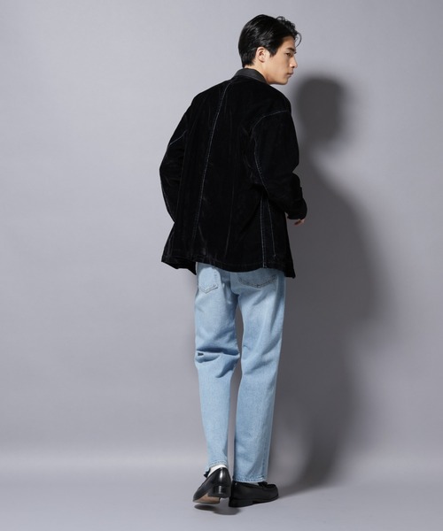 オーバーサイズフロッキーデニムジャケット セール】フロッキーデニム オーバージャケット（デニムジャケット
