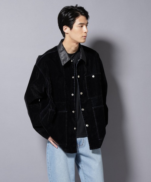 yoshiki　nano universe ブラック ジャケット イタリアンドットリラックスコーチジャケット | NANO universe