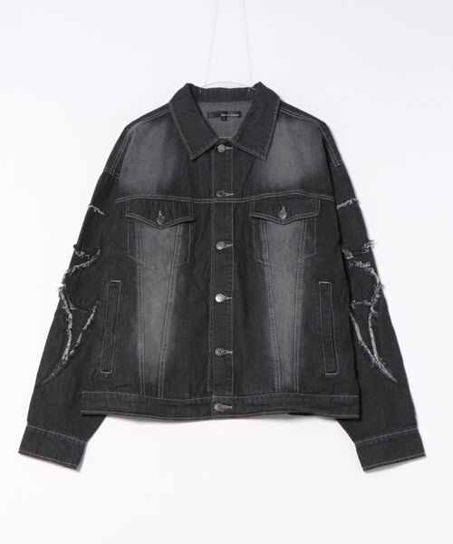 ８(eight)（エイト）の「トライバル刺繍Gジャン（デニムジャケット・メンズ・ネイビー/ブラック・LARGE/MEDIUM）」の2枚目の写真