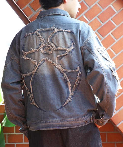 ８(eight)（エイト）の「トライバル刺繍Gジャン（デニムジャケット・メンズ・ネイビー/ブラック・LARGE/MEDIUM）」の18枚目の写真