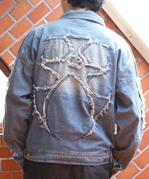 ８(eight)（エイト）の「トライバル刺繍Gジャン（デニムジャケット・メンズ・ネイビー/ブラック・LARGE/MEDIUM）」の19枚目の写真