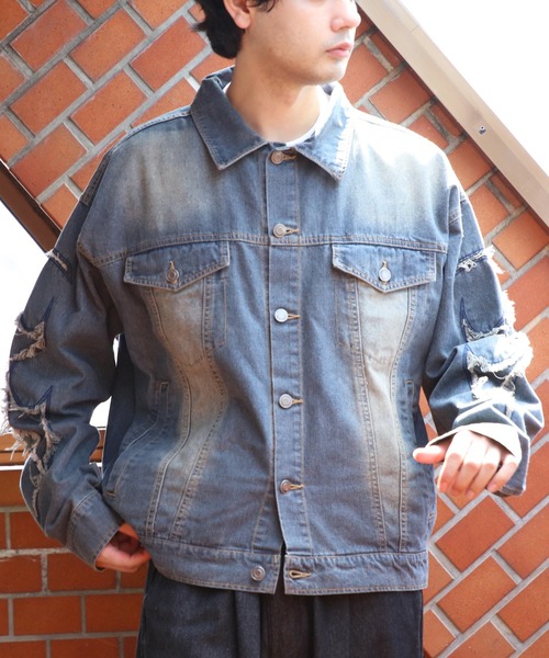 ８(eight)（エイト）の「トライバル刺繍Gジャン（デニムジャケット・メンズ・ネイビー/ブラック・LARGE/MEDIUM）」の17枚目の写真