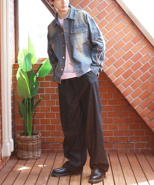 ８(eight)（エイト）の「トライバル刺繍Gジャン（デニムジャケット・メンズ・ネイビー/ブラック・LARGE/MEDIUM）」の22枚目の写真