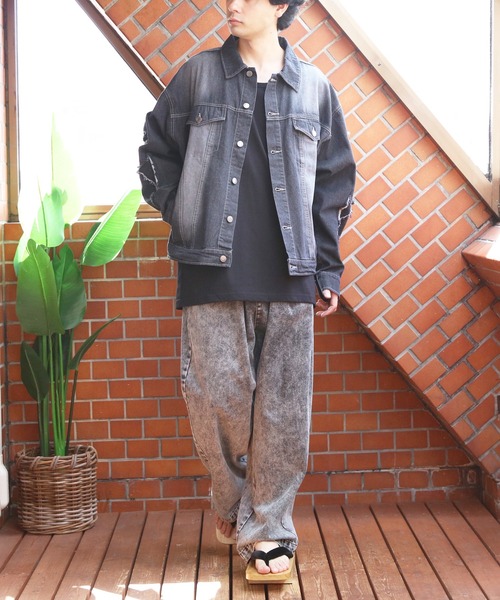 ８(eight)（エイト）の「トライバル刺繍Gジャン（デニムジャケット・メンズ・ネイビー/ブラック・LARGE/MEDIUM）」の10枚目の写真