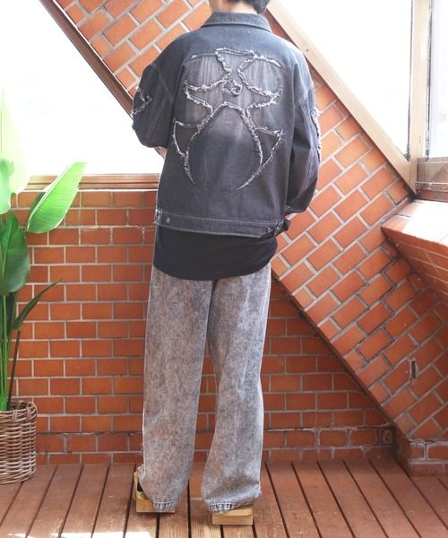 ８(eight)（エイト）の「トライバル刺繍Gジャン（デニムジャケット・メンズ・ネイビー/ブラック・LARGE/MEDIUM）」の14枚目の写真