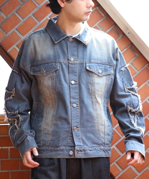 ８(eight)（エイト）の「トライバル刺繍Gジャン（デニムジャケット・メンズ・ネイビー/ブラック・LARGE/MEDIUM）」の16枚目の写真