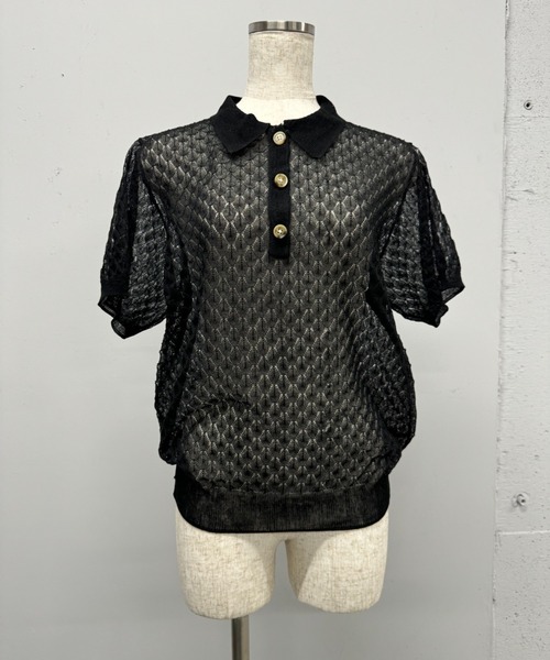 Sheer Knit Polo S — полупрозрачное вязаное поло, размер S