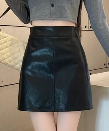 cammie（キャミー）の「レザーライク台形ミニスカート（スカート）」